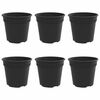 vidaXL Apvalus gėlių vazonas 6 vnt. Juoda &Oslash; 19 x 16 cm Plastmasė