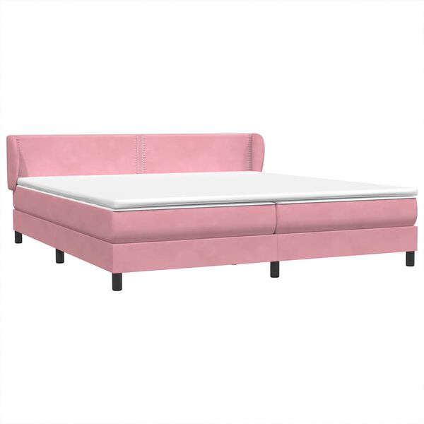 vidaXL Box Spring Lova su čiužiniais Rožinis 180x210 cm Velvet
