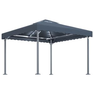 vidaXL Pavėsinė su lemputėmis LED, antracito, 300x300cm