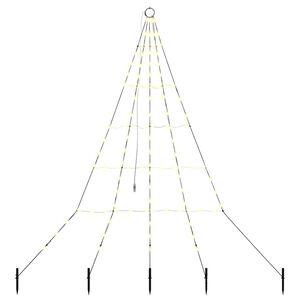 vidaXL LED Kalėdinė eglutė su žemės kuoleliais &Scaron;ilta balta 182 cm
