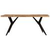 vidaXL Valgomojo stalas, juodas, 180x90x77cm, akacijos masyvas