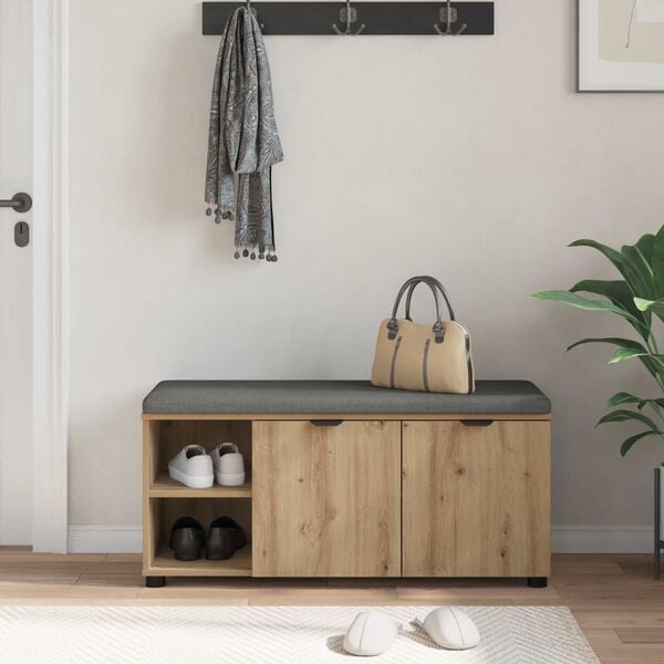 vidaXL Koridoriaus suolas su pagalve Amatinė Ąžuolas 100 x 38 x 46 cm
