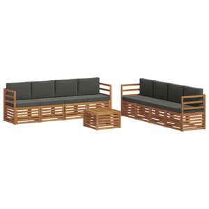 vidaXL Sofų komplektai su pagalve 9 pcs Natūralus ir antracitas