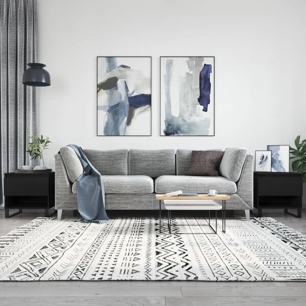 vidaXL Kavos staliukai, 2vnt., juodi, 50x46x50cm, apdirbta mediena