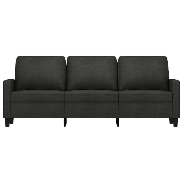vidaXL Trivietė sofa, juodos spalvos, 180cm, audinys