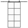 vidaXL Stumdomos durys su furnitūra, juodos, 102,5x205 cm, ESG stiklas