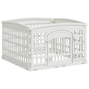vidaXL 4 panelių &scaron;unų žaidimų buferis 88 x 88 x 56 cm Plastmasė Balta