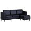 vidaXL Sofa, trivietė, dirbtinė oda, juoda