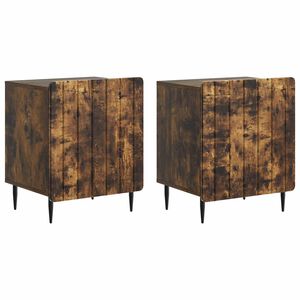 vidaXL &Scaron;alia lovos spintelė 2 pcs Dūminio ąžuolo 43 x 34,5 x 52 cm