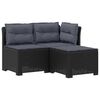 vidaXL 3-vietė sodo sofa su pagalvėlėmis, Rattan i&scaron;vaizda PP Antracito