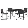 vidaXL Sodo valgomojo komplektas 5 pcs Juoda 140 x 70 x 73 cm