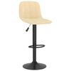 vidaXL Baro taburetės, 2vnt., kreminės spalvos, aksomas