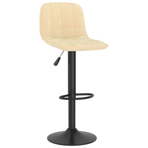 vidaXL Baro taburetės, 2vnt., kreminės spalvos, aksomas