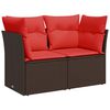 vidaXL | Sodo sofa | su pagalve Ruda 124 x 62 x 69 cm Poli ratanas
