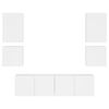vidaXL Sieninė TV sekcija, 6 dalių, baltos spalvos, apdirbta mediena