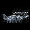 vidaXL Kalėdų dekoracija elniai ir rogės, sidabrinės spalvos, 140 LED