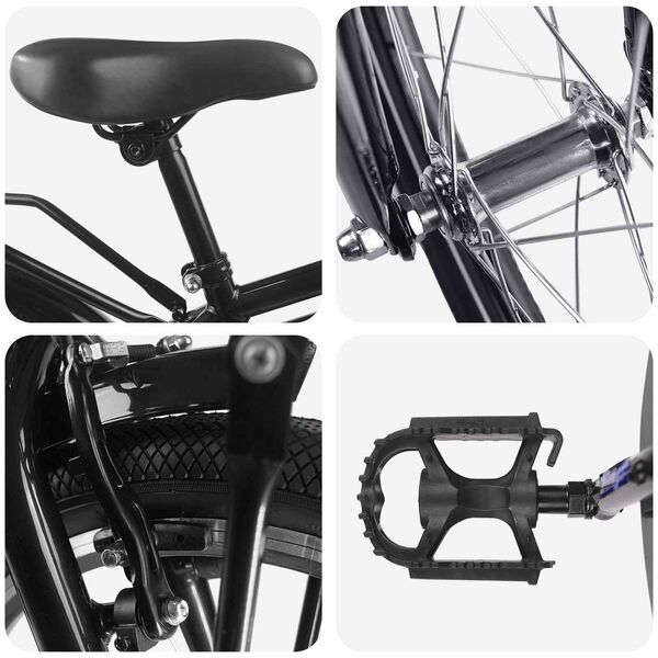 vidaXL Vaikų Dviratis 18 Colių 5&ndash;7 metų vaikams Juoda