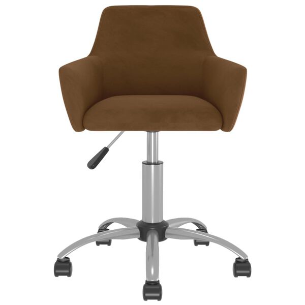 vidaXL Pasukama valgomojo kėdė, rudos spalvos, aksomas