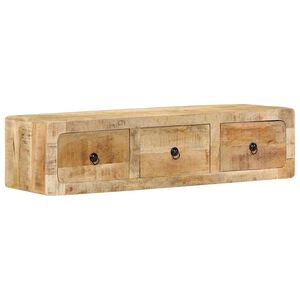 vidaXL Prie sienos montuojama televizoriaus spintelė, 100x32x25 cm, masyvi mango mediena