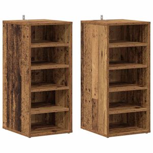 vidaXL Spintelės batams, 2vnt., sendintos medienos, 32x35x70cm, MDP
