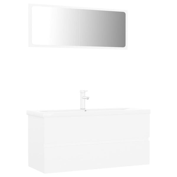 vidaXL Vonios kambario baldų komplektas, baltos spalvos, MDP