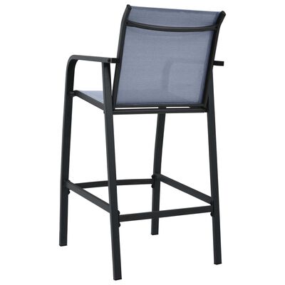 vidaXL Sodo baro kėdės, 4vnt., pilkos spalvos, tekstilenas