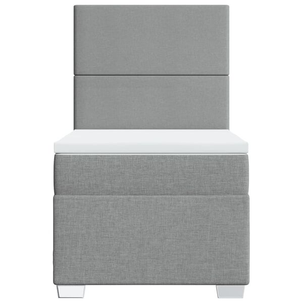 vidaXL Lova su spyruoklėmis ir čiužiniu, pilka, 80x200cm, audinys