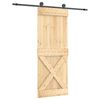 vidaXL Slankios durys Natūrali ir juoda 80 x 210 cm