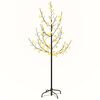 vidaXL LED medis su vy&scaron;nių žiedais, 120cm, 84 &scaron;iltos baltos LED