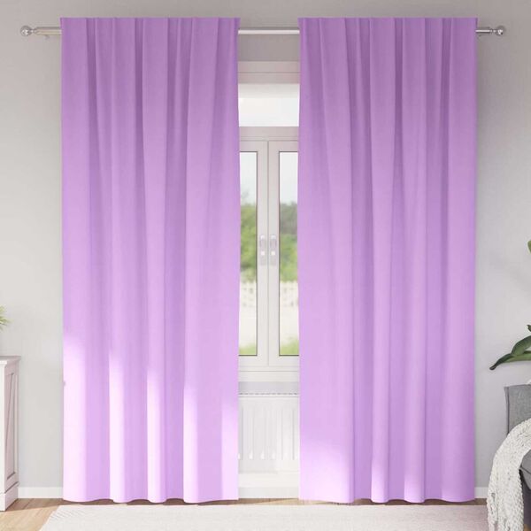 vidaXL Užuolaidos su žiedais, blokuojančios šviesą 2 pcs Violetinė