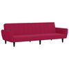 vidaXL Dvivietė sofa-lova, raudonojo vyno spalvos, aksomas