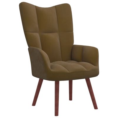 vidaXL Poilsio kėdė su pakoja, rudos spalvos, aksomas
