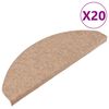 vidaXL Lipnūs laiptų kilimėliai, 20vnt., smėlio, 65x22,5x3,5cm