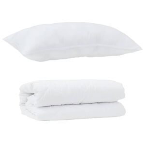 vidaXL Antklodžių rinkinys su pagalve 2 pcs Balta Mikropluoštas