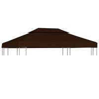 vidaXL Pavėsinės uždangalas, 2 pakopų, rudas, 4x3m, 310 g/m²