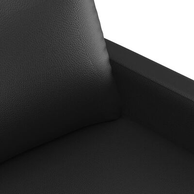vidaXL Sofos komplektas su pagalvėlėmis, 2 dalių, juodas, dirbtinė oda