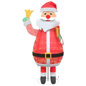 vidaXL Kalėdų senelis su 200 LED &Scaron;ilta balta 100 x 180 cm audinys