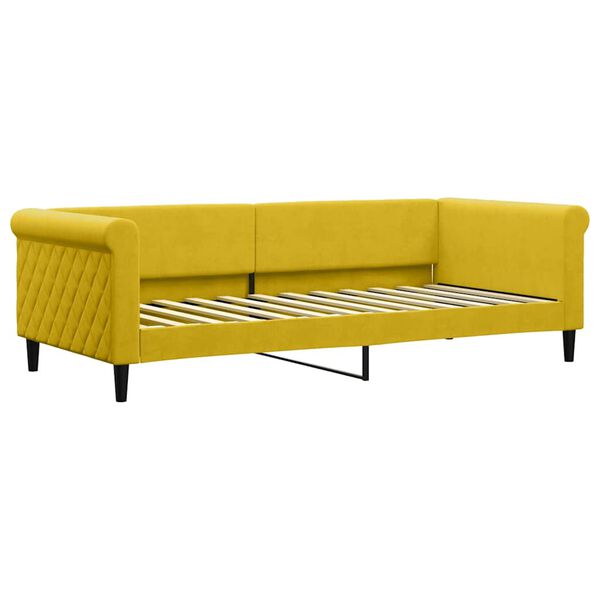 vidaXL Sofa, geltonos spalvos, 90x200cm, aksomas
