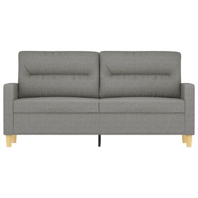 vidaXL Dvivietė sofa, tamsiai pilkos spalvos, 140cm, audinys
