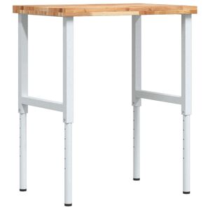 vidaXL Darbastalis, 80x60x(73-99,5)cm, akacija, stačiakampis