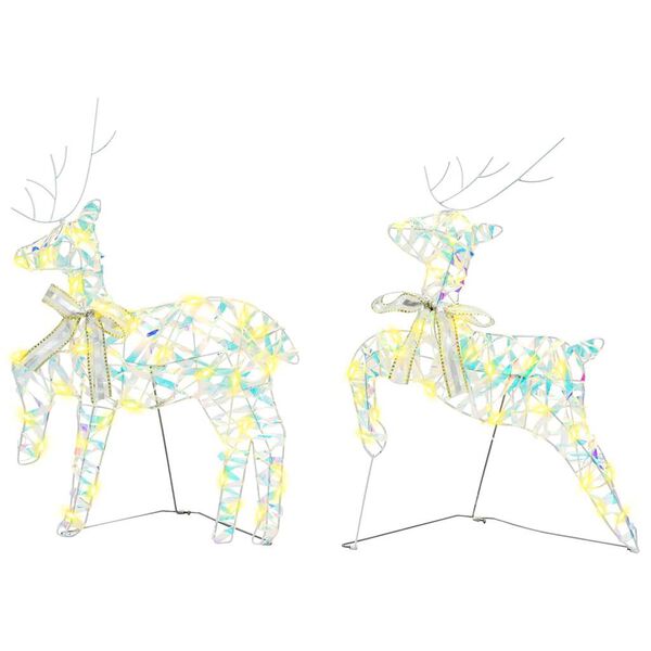 vidaXL LED elniai su 40 LED 2 pcs &Scaron;ilta balta PET