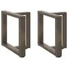 vidaXL Kavos staliuko kojelės, T formos, 2 vnt., juodos, 50x25x(42-43) cm, plienas