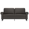 vidaXL Dvivietė sofa, pilkos spalvos, 140cm, dirbtinė oda