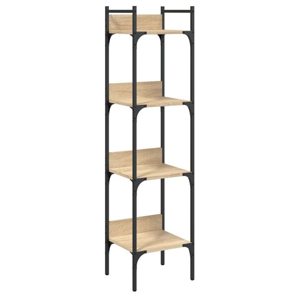 vidaXL Knygų lentyna, 4 auk&scaron;tų, ąžuolo, 35x30x138,5cm, mediena