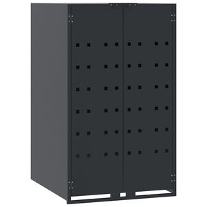 vidaXL Ratukų konteinerių laikiklis vienviečiams konteineriams, antracito spalvos, 69x79x117 cm, plienas