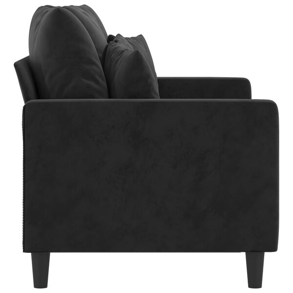 vidaXL Dvivietė sofa, juodos spalvos, 120cm, aksomas