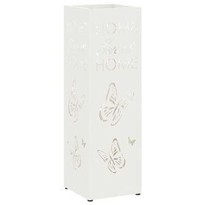 vidaXL Lietaus skėtis stovas Balta 15,5 x 15,5 x 49 cm Plienas
