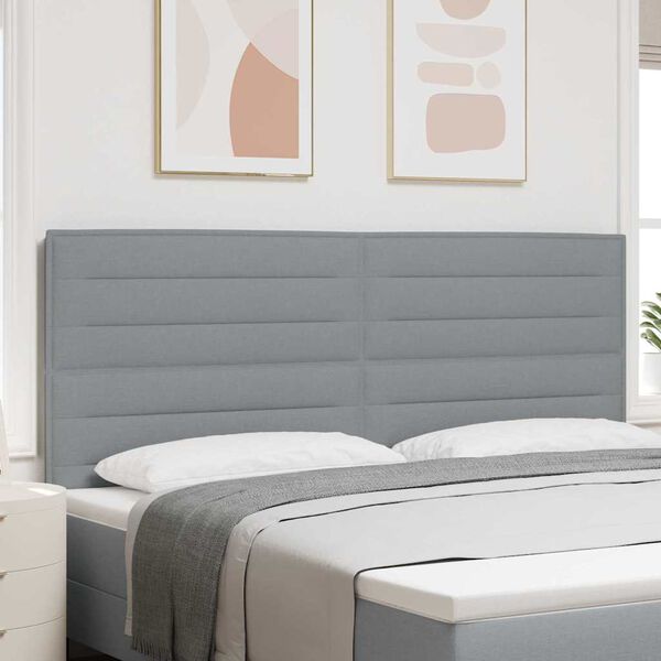 vidaXL LED galvūgalis su galvūgalio &Scaron;viesiai pilka 200 cm Poliesteris