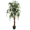 vidaXL Dirbtinė visterija, žalios ir baltos spalvos, 180cm, 1260 lapų