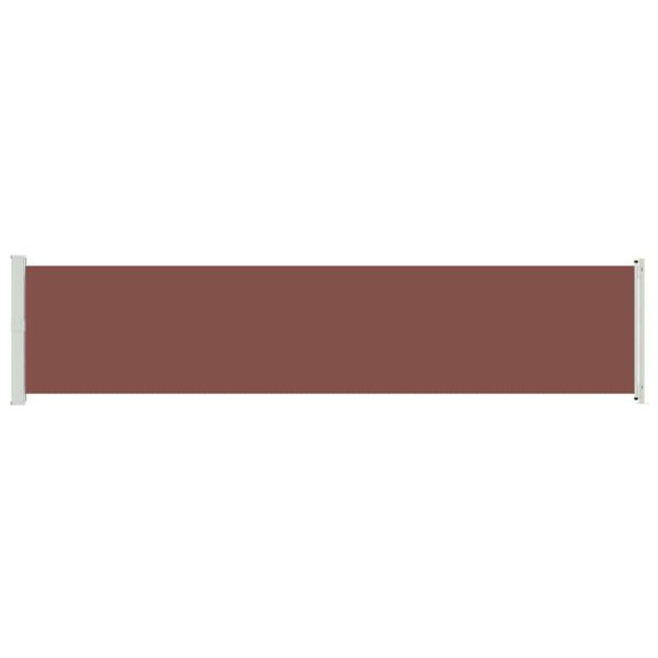 vidaXL Ištraukiama šoninė kiemo pertvara, rudos spalvos, 140x600cm